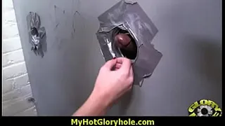Gloryhole cock licking and sucking interracial 8