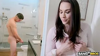 BANGBROS - Stepmom Chanel Preston Catches Jerking Off In Bathroom