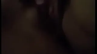 Wife rubbing her pussy before I fuck it