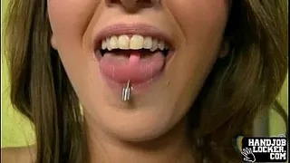 Glasses handjob slut