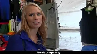 Tight teen fucks a man in front of the camera for cash 22