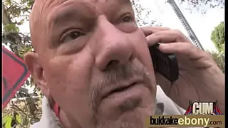 Bukkake ebony babe group fucking 11