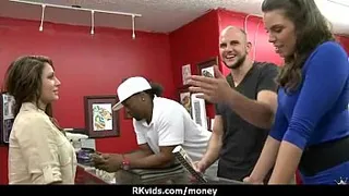 Tight teen fucks a man in front of the camera for cash 1