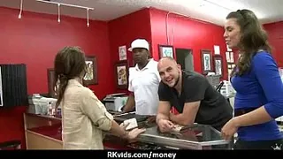 Cute Teen Sucked and fucked for cash 1