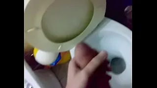 Uncut dick masturbating