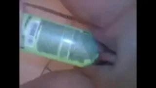 girl with deodorant in her pussy..
