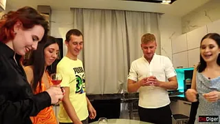 New Year's Eve Orgy: Wild Student Party Group Sex