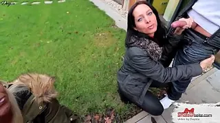 The dirty sperm sluts family celebration double blowjob