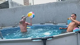 Fucked a friend's lustful wife after a pool party. Cumshot full of pussy cum