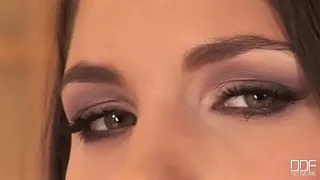 Lovely brunette fucks a butt-plug!