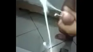 cumming in the mirror