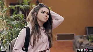 Teen tourist Athena Faris in an Airbnb in Germany with a much older guy