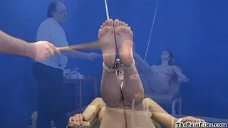 Amateur feet whipping and foot fetish of bondage babe in hardcore bdsm