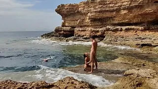 Divers watch us fuck on the beach