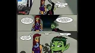 Beast Boy taking a shower with Stellar