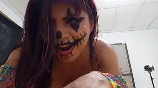 LUCKY STEP-BROTHER MEETS HIS STEP-SISTER DRESSED IN EXOTIC COSTUME ON HALLOWEEN, THEN SHE PROPOSES HIM TO DO INDECENT THINGS BEFORE HE GOES TO THE PARTY. REAL MOANING AND HURRY REAL PORN. REAL PASSIONATE SEX