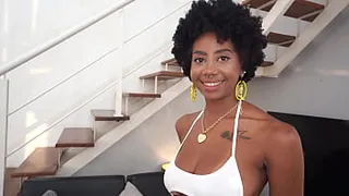 Perfect breast ebony, Ana Susage gets her ass & throat fucked by white huge cock (Anal, 0% pussy, deep throat, spit, rim, IR -BW/WM) OB382