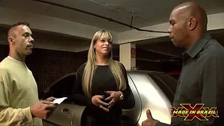Hot businesswoman with no money paid for parking giving her ass to security guards - Angel Lima - Full scene on Red
