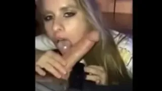 IG @fashion pln Blonde gives ass to two guys