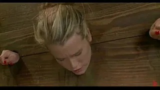 Blonde sweetie with nice boobs gets spanked and hit in hard bdsm extreme fuck