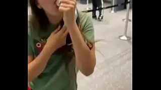 Anal Plug remove and lick at the gym