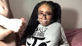 I was caught in the siririca in the bathroom and took two cumshots in the face. {see RED}