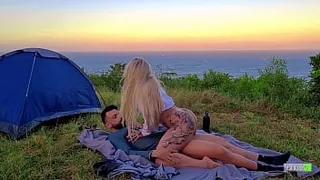 Risky Sex Real Amateur Couple Fucking in Camp - Sexdoll 520