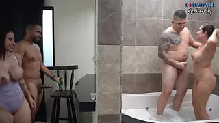2 couple is located at Club Swagger to fuck and exchange - Sara Blonde and Jenifer Play