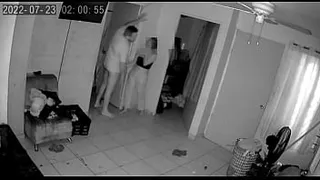 I surprise behind the door masturbating and she touches me