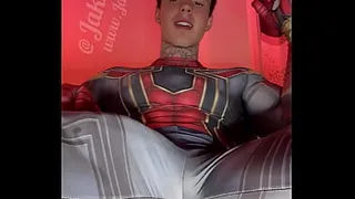 Stroking My Massive Cock In Super Hero Costumes Before Shooting A Huge Load