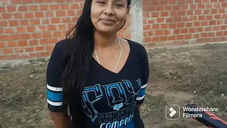 (PORN IN SPANISH) young slut caught on the street, gets her ass fucked hard by a cell phone, I fill her young face with milk -homemade porn-