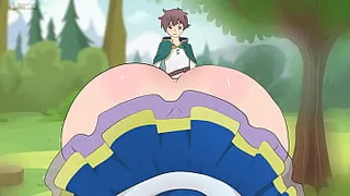 Aqua Wore a skirt that was Too short to seduce Kazuma/Hentai/Cartoon/Parody/God&apos;s Blessing On This Wonderful Wold !