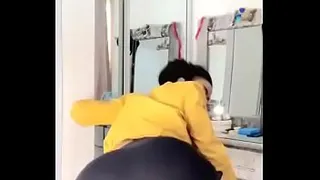 Tabby brunette dancing without panties