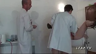 FFM This French mature gets her ass fucked at the gyno