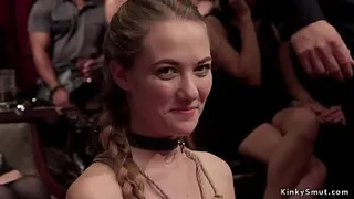 Blonde slut anal tormented at orgy party