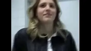 Fucking babe in college bathroom