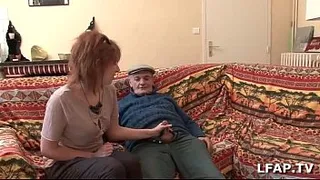 Petite french redhead sodomized while she sucks voyeur papy