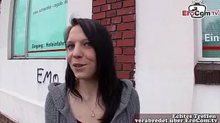 Normal German girl persuaded to sex casting on the street