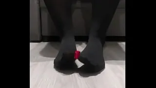 I play with the legs, my toy - black tights