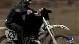 Rebel brunettes Lee Ann and Maeva fuck on a motorbike