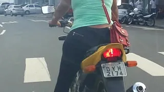 brunette on motorcycle