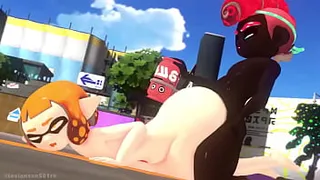 Inkling butt gives black dick