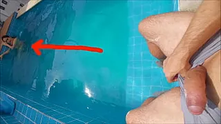 I was with my stepsister in the pool, she was surprised by my hard and erect cock