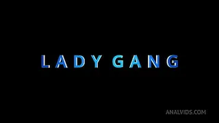 (No piss version) Lady Gang ""horny waitress"" vs 3 big cocks 0%pussy, DAP, bbc interracial, balls deep anal, spit, swallow PAF022