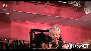 Chick makes slave waiter on her