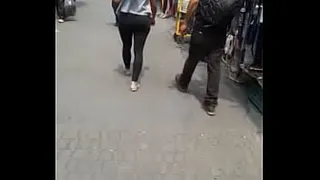 culona in the street with the boyfriend