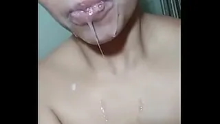My wife's whore sends me a video playing with someone else's milk