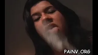 Youthful whore gets facefucked and sits on big cock