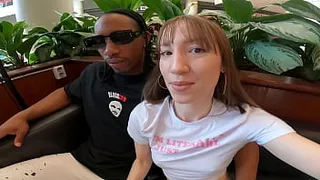 I followed my stepsister into the store fitting room and poured milk on her tits.