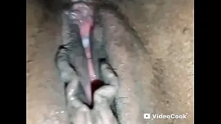 Creampie twice, he was very horny and came twice in the little slut's vagina